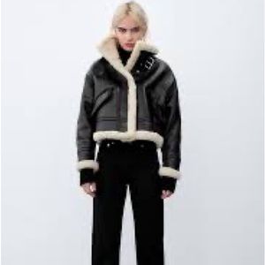 Zara shearling jacket xs